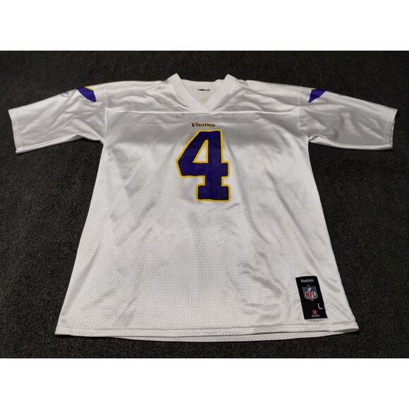 Reebok Brett Favre‎ Minnesota Vikings 4 Jersey Adult Large White Purple NFL - Picture 1 of 9